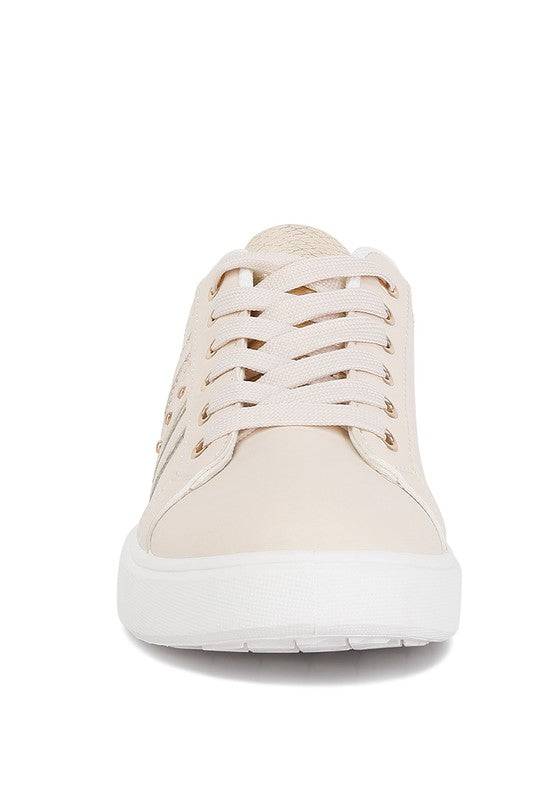 Claude Faux Leather Back Panel Detail Sneakers - Modestly Vogue 