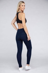 Active Leggings with Concealed Pockets Activewear - Modestly Vogue 