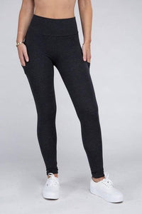 Active Leggings with Concealed Pockets Activewear - Modestly Vogue 