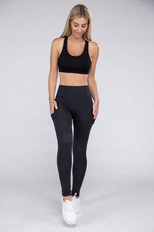 Active Leggings with Concealed Pockets Activewear - Modestly Vogue 