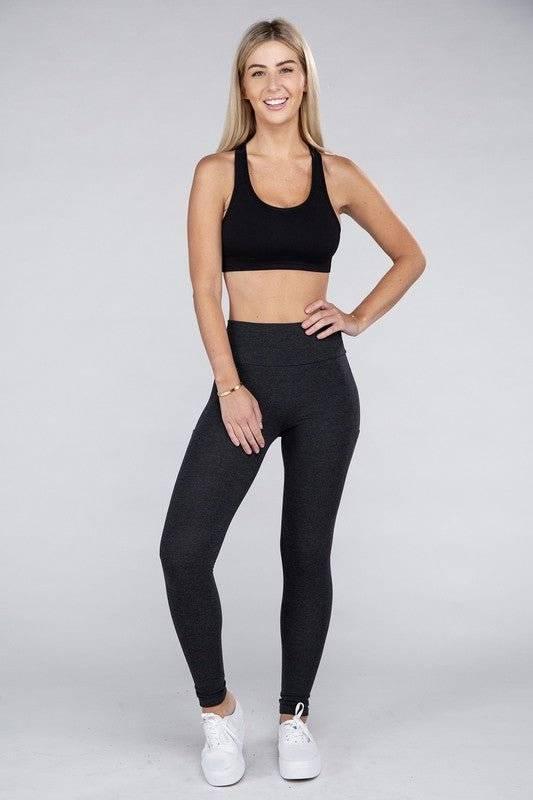 Active Leggings with Concealed Pockets Activewear - Modestly Vogue 