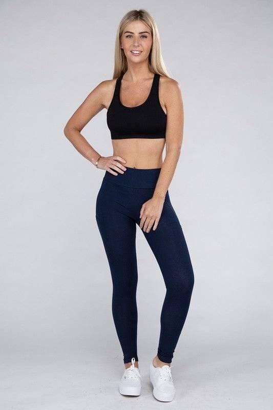 Active Leggings with Concealed Pockets Activewear - Modestly Vogue 