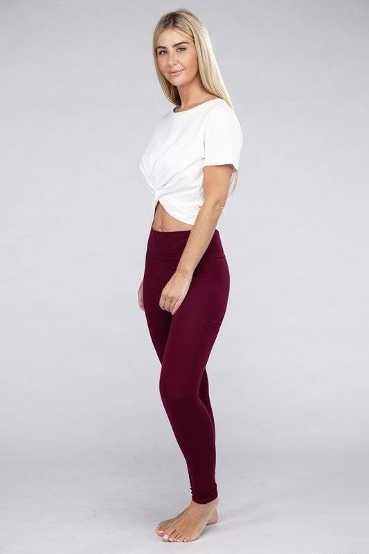 Active Leggings with Concealed Pockets Activewear - Modestly Vogue 