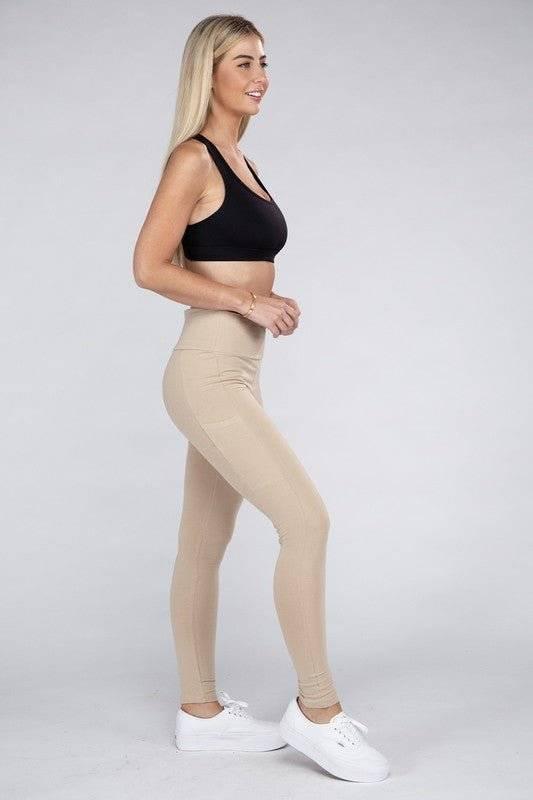 Active Leggings with Concealed Pockets Activewear - Modestly Vogue 