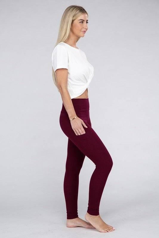 Active Leggings with Concealed Pockets Activewear - Modestly Vogue 