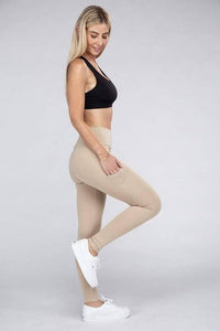 Active Leggings with Concealed Pockets Activewear - Modestly Vogue 