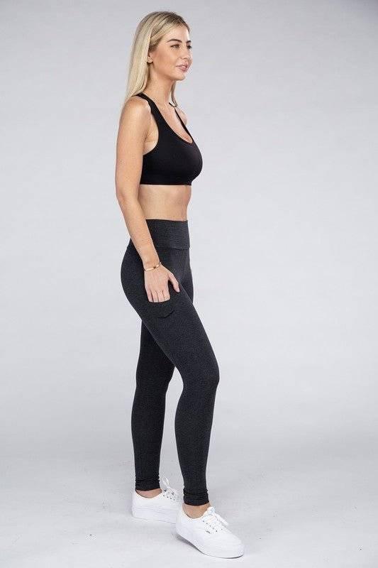 Active Leggings with Concealed Pockets Activewear - Modestly Vogue 