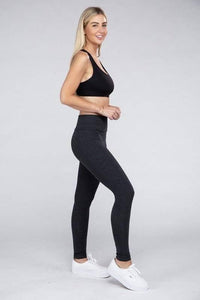 Active Leggings with Concealed Pockets Activewear - Modestly Vogue 