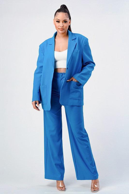 ATHINA CASUAL LOOSE FIT BLAZER AND PANTS - Modestly Vogue 