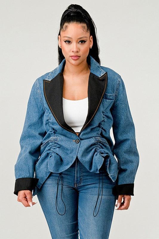 Denim Athina Cute Blazer - Modestly Vogue 