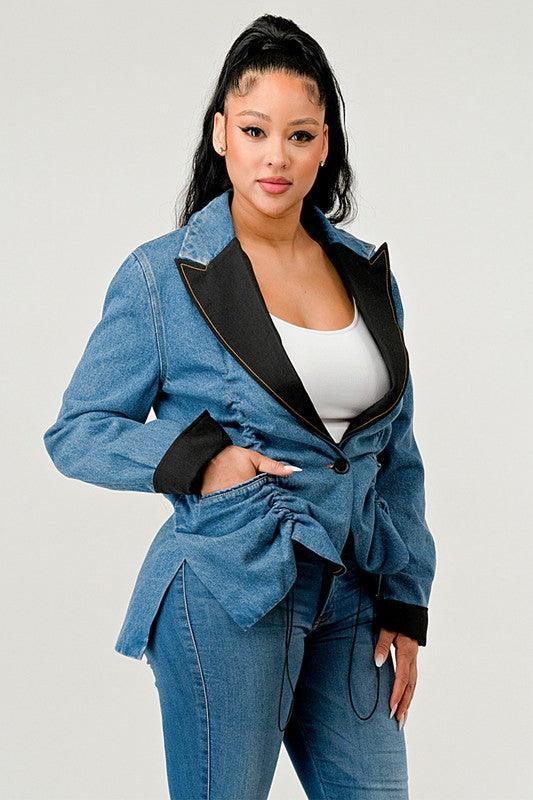 Denim Athina Cute Blazer - Modestly Vogue 