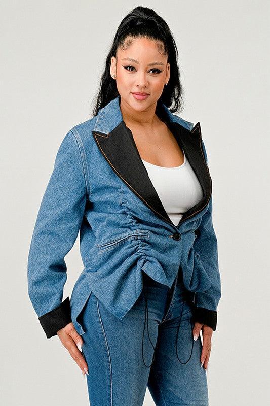 Denim Athina Cute Blazer - Modestly Vogue 