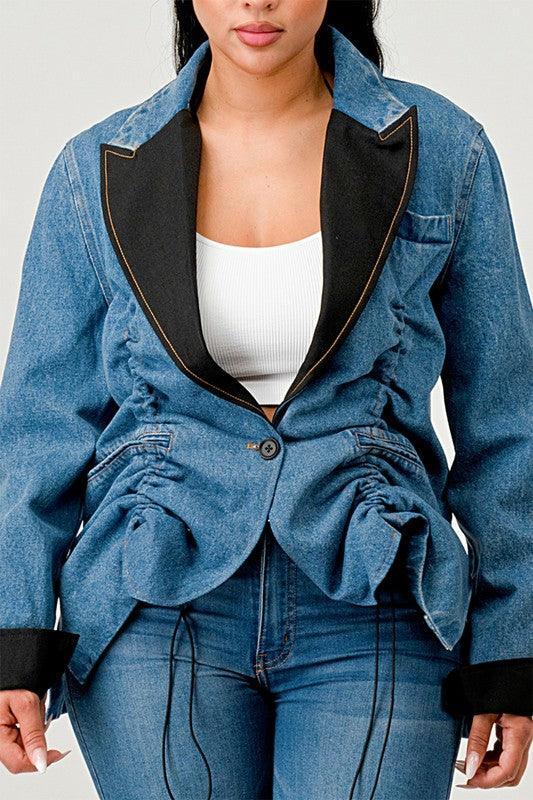 Denim Athina Cute Blazer - Modestly Vogue 