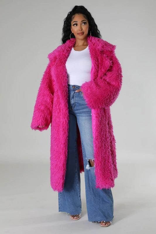 ATHINA Fuzzy Fur Winter Heavy Jacket - Modestly Vogue 