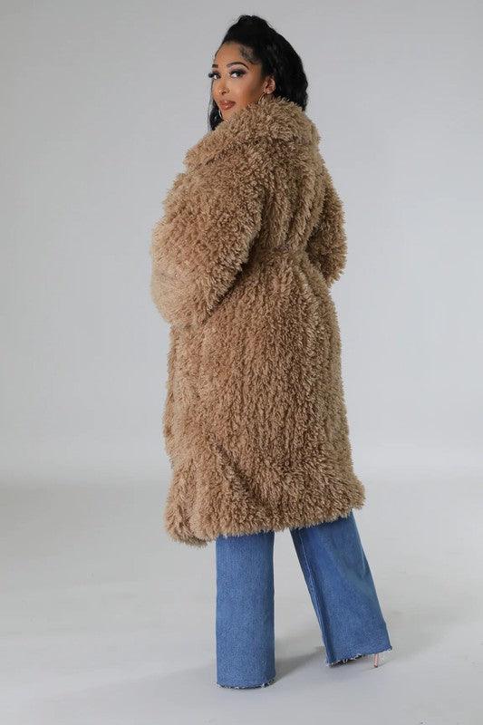 ATHINA Fuzzy Fur Winter Heavy Jacket - Modestly Vogue 