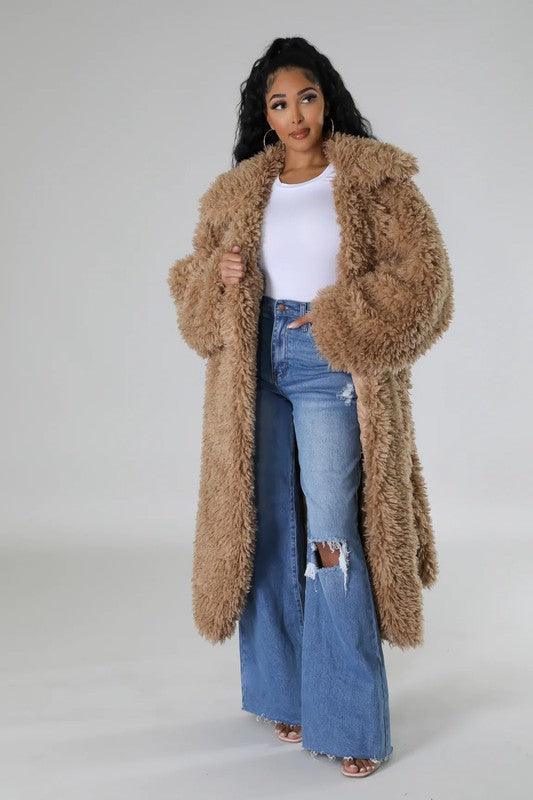 ATHINA Fuzzy Fur Winter Heavy Jacket - Modestly Vogue 