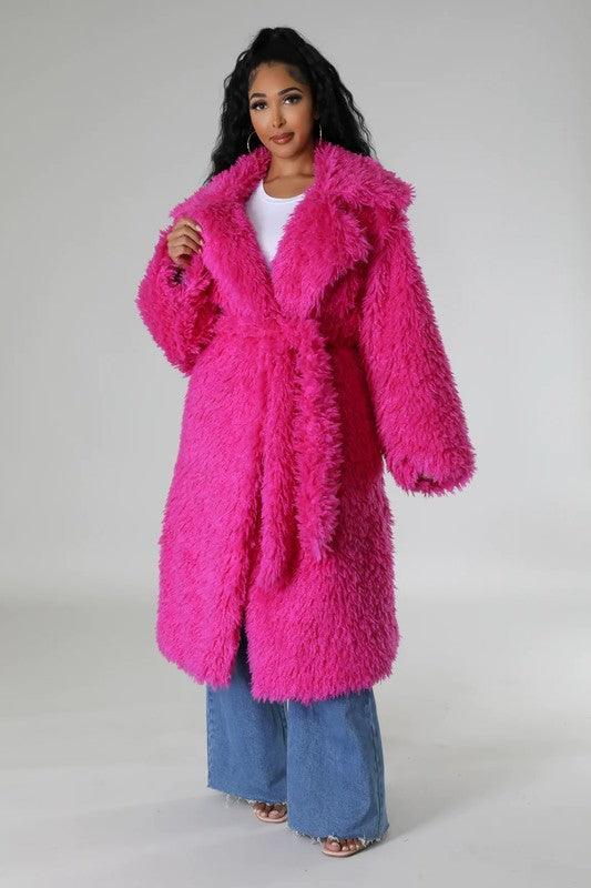 ATHINA Fuzzy Fur Winter Heavy Jacket - Modestly Vogue 