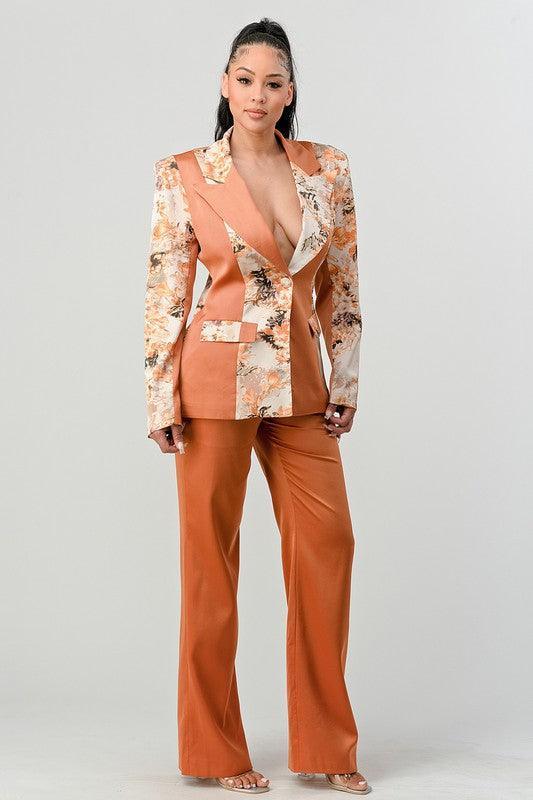 ATHINA TRANSITION PRINT BLAZER AND PANT SUIT - Modestly Vogue 