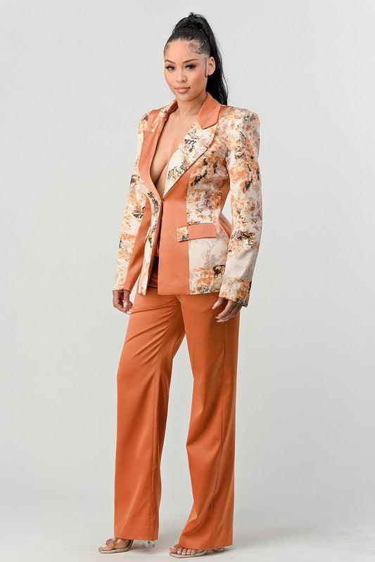 ATHINA TRANSITION PRINT BLAZER AND PANT SUIT - Modestly Vogue 