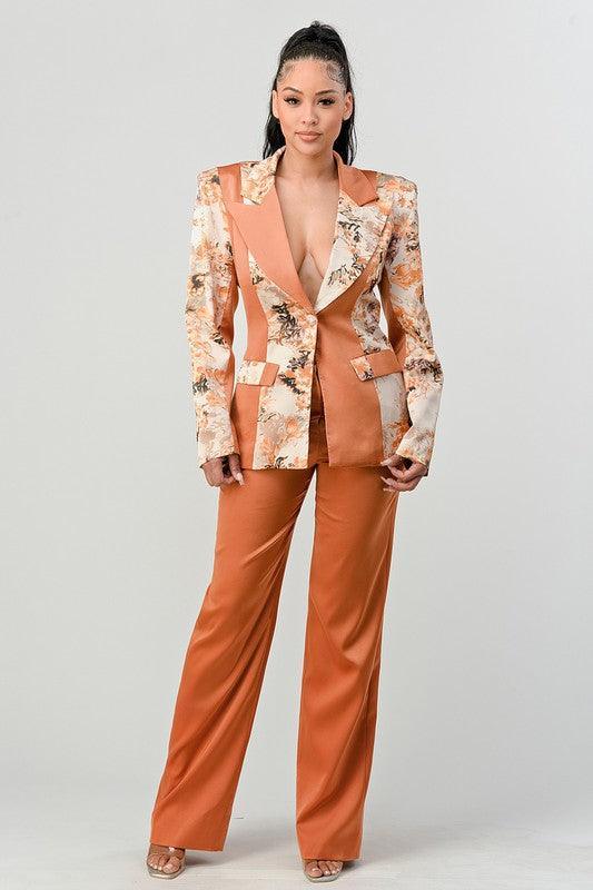 ATHINA TRANSITION PRINT BLAZER AND PANT SUIT - Modestly Vogue 