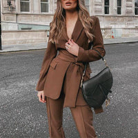 Autumn New Fashion Suit Two-Piece Set Blazer - Modestly Vogue 