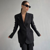 Autumn Winter V neck Waist Blazers Tight Women High Grade Slim Fitting Blazers Light Luxury Design Blazer - Modestly Vogue 