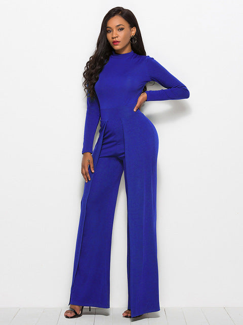 Long Sleeve Mock Neck Wide Leg Jumpsuit – Chic & - Modestly Vogue 