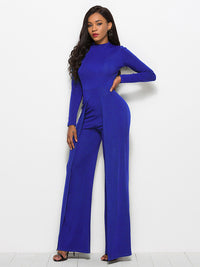 Long Sleeve Mock Neck Wide Leg Jumpsuit – Chic & - Modestly Vogue 