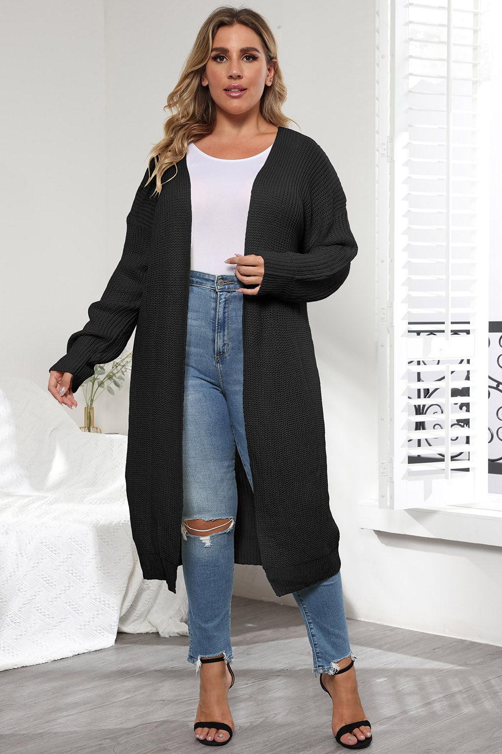 Plus Size Open Front Cardigan – Long Sleeve Layer - Modestly Vogue 