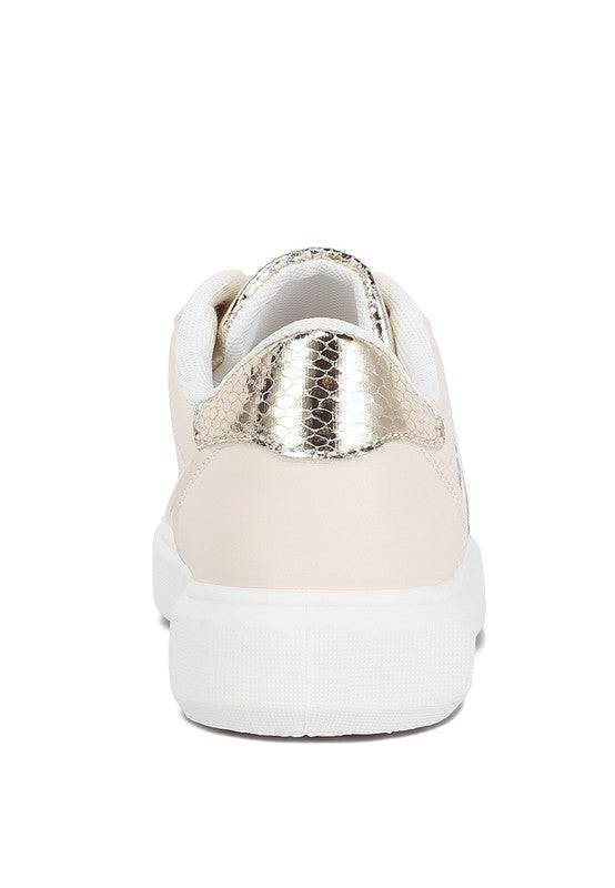 Claude Faux Leather Back Panel Detail Sneakers - Modestly Vogue 