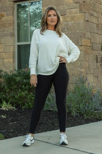 Black FLEECE FULL LENGTH LEGGINGS with Pockets - Modestly Vogue 