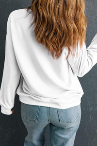 Bow Round Neck Long Sleeve Sweatshirt - Modestly Vogue 