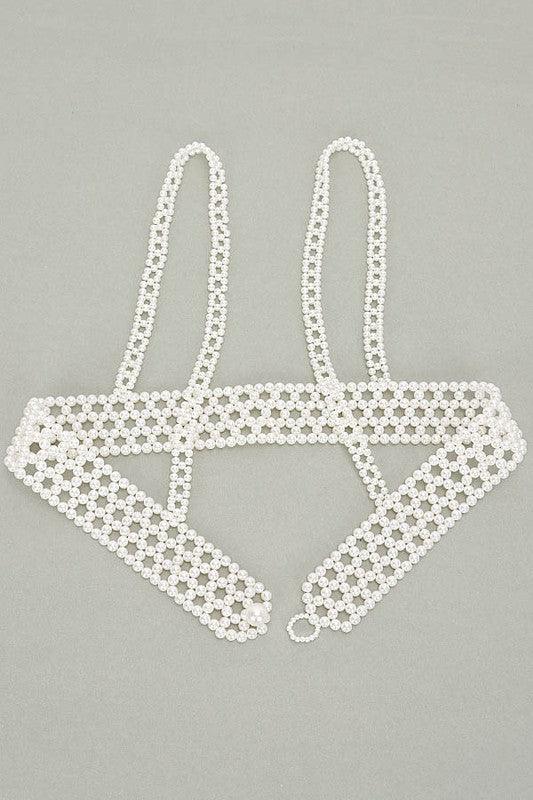 Braided Faux Pearl Harness Belt – Waist Accessory - Modestly Vogue 