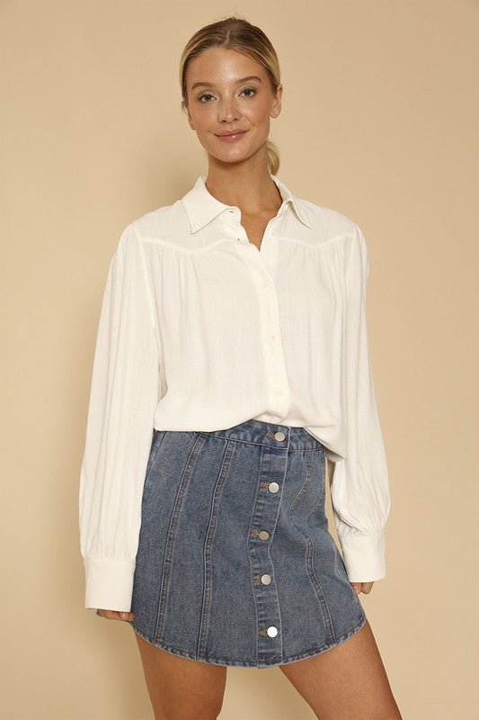 Button down blouse - Modestly Vogue 