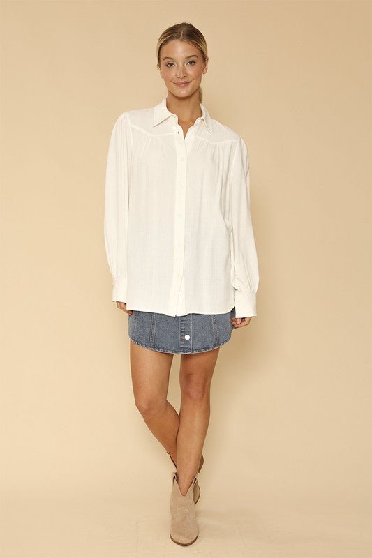 Button down blouse - Modestly Vogue 