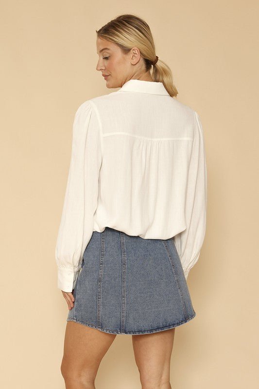 Button down blouse - Modestly Vogue 