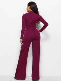 Long Sleeve Mock Neck Wide Leg Jumpsuit – Chic & - Modestly Vogue 