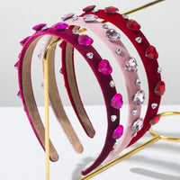 Hair Accessories for Women – Stylish & Elegant Hair Clips, Headbands & More | Modestly Vogue Casual Classic Style Women's Heart-Shaped Alloy Hair Band with Cloth Inlay and Glass Details - Modestly Vogue 