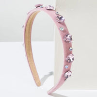 Hair Accessories for Women – Stylish & Elegant Hair Clips, Headbands & More | Modestly Vogue Casual Classic Style Women's Heart-Shaped Alloy Hair Band with Cloth Inlay and Glass Details - Modestly Vogue 