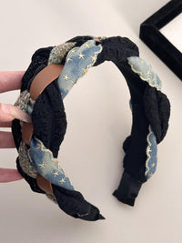 Denim Hair Accessories – Hair Clips, Headbands | Braided Wide Headband - Hair Accessory day Looks - Modestly Vogue 