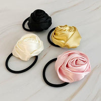 Hair Accessories for Women – Stylish & Elegant Hair Clips, Headbands & More | Modestly Vogue Hand Picked Satin Rose Hair Tie Set of 4 - Modestly Vogue 