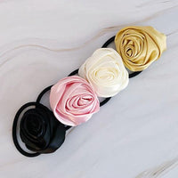 Hair Accessories for Women – Stylish & Elegant Hair Clips, Headbands & More | Modestly Vogue Hand Picked Satin Rose Hair Tie Set of 4 - Modestly Vogue 