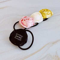 Hair Accessories for Women – Stylish & Elegant Hair Clips, Headbands & More | Modestly Vogue Hand Picked Satin Rose Hair Tie Set of 4 - Modestly Vogue 