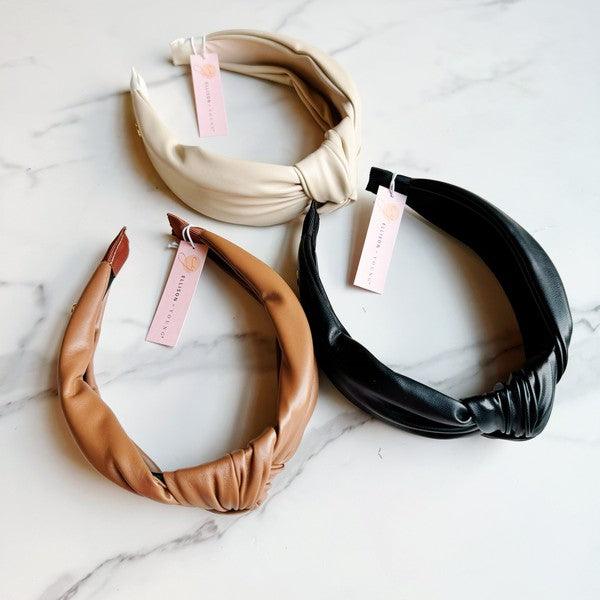 Hair Accessories – & Hair Clips, Headbands & More | Leather Better Knotted Headband - Modestly Vogue 