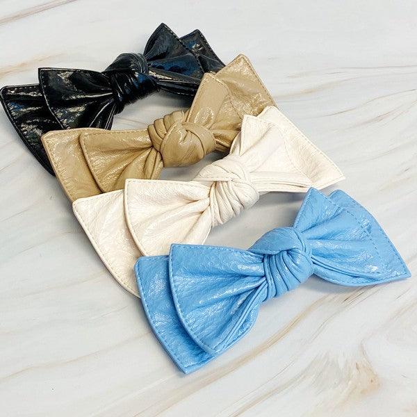 Hair Accessories – & Hair Clips, Headbands & More | Patent Double Bow Hair Clip - Modestly Vogue 