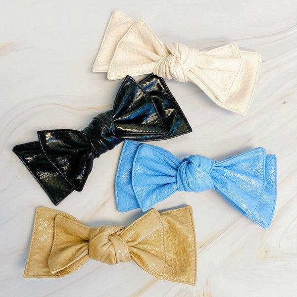 Hair Accessories – & Hair Clips, Headbands & More | Patent Double Bow Hair Clip - Modestly Vogue 