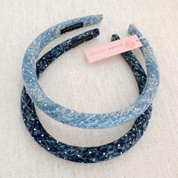 Denim Hair Accessories – Hair Clips, Headbands | Slim And Shine Jean Headband Set Of 2 - Modestly Vogue 