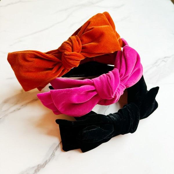 Hair Accessories for Women – Stylish & Elegant Hair Clips, Headbands & More | Modestly Vogue Structured Velvet Bow Headband - Modestly Vogue 