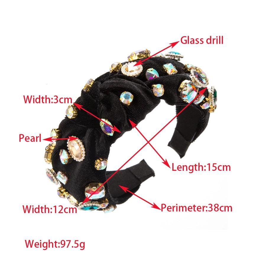 Hair Accessories for Women – Stylish & Elegant Hair Clips, Headbands & More | Modestly Vogue Women's elegant luxurious square oval cloth inlay rhinestones hair band - Modestly Vogue 