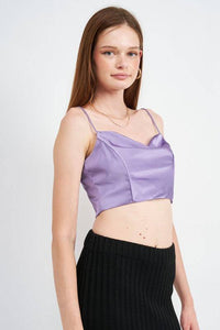 COWL NECK SATIN BUSTIER - Modestly Vogue 